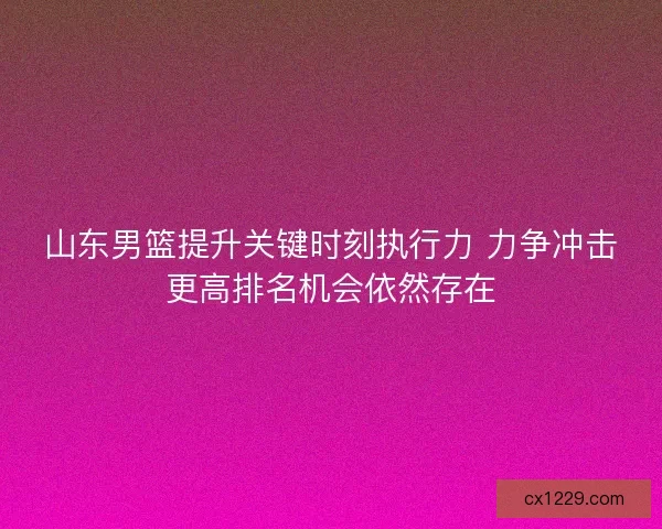 山东男篮提升关键时刻执行力 力争冲击更高排名机会依然存在