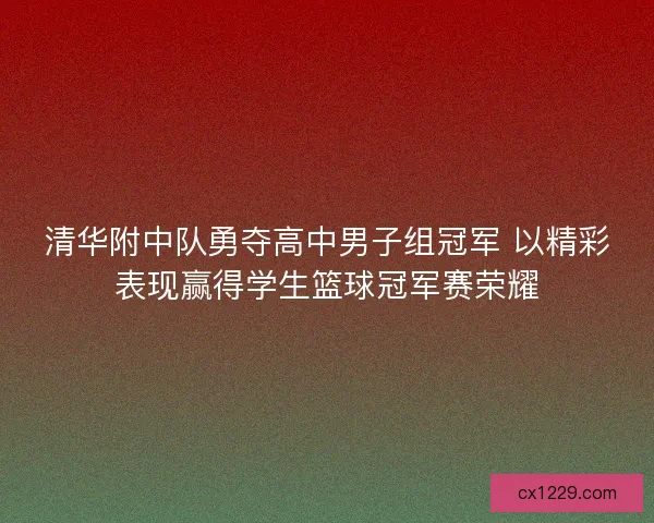 清华附中队勇夺高中男子组冠军 以精彩表现赢得学生篮球冠军赛荣耀