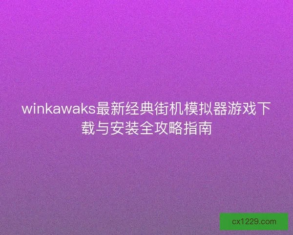 winkawaks最新经典街机模拟器游戏下载与安装全攻略指南